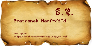 Bratranek Manfréd névjegykártya